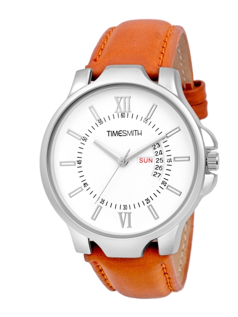 

TIMESMITH Men White Leather Analogue Watch TSC-070