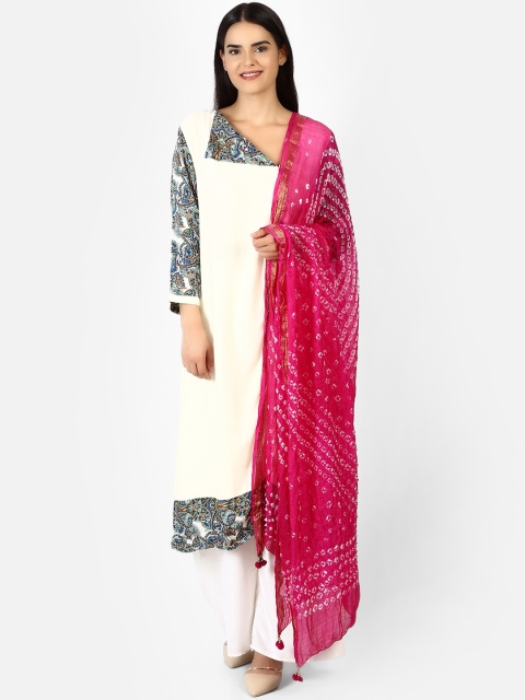 

amraoo Pink Printed Dupatta