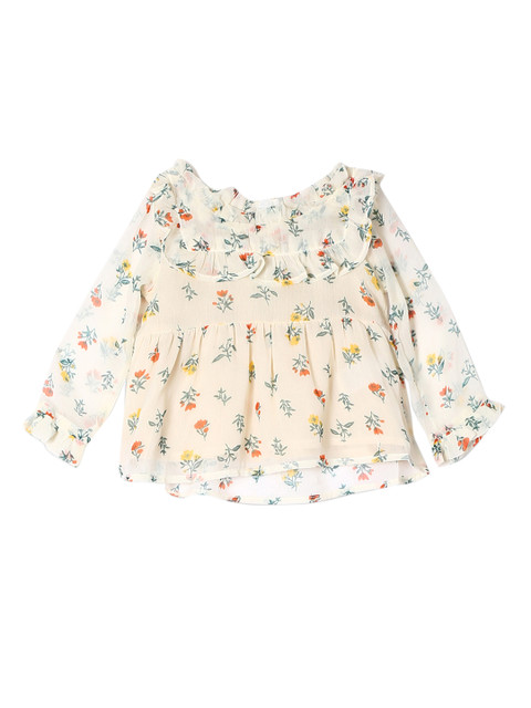 

Donuts Girls Beige Printed Empire Top
