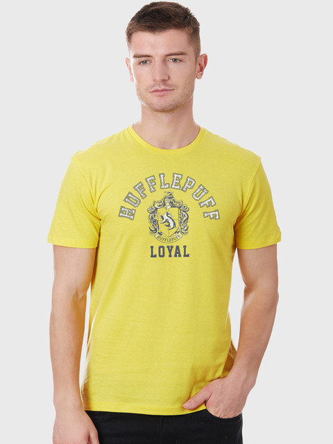 

Free Authority Men Yellow Harry Potter Printed Round Neck T-Shirt