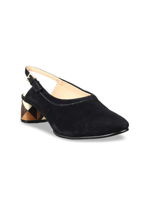 

Clarks Women Black Solid Leather Pumps