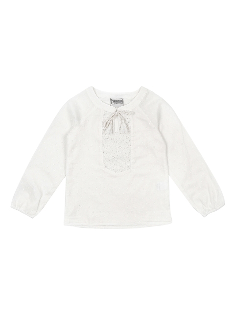

Cherokee Girls White Self Design Top