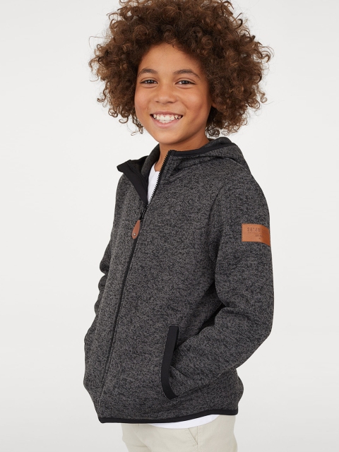 

H&M Boys Black Solid Knitted fleece Sweatshirt