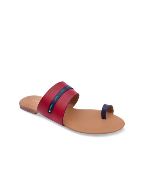 

Chumbak Women Red Solid One Toe Flats