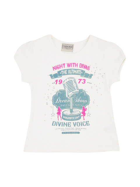 

Cherokee Girls White Printed Top