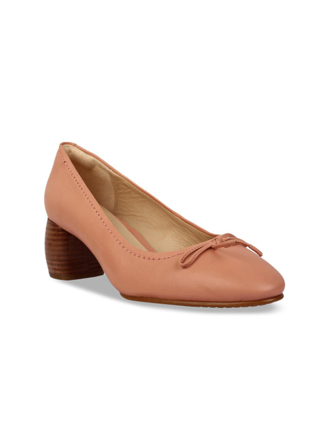 

Clarks Women Pink Solid Leather Pumps