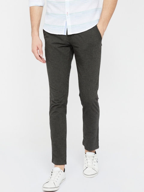 

CODE by Lifestyle Men Olive Green Slim Fit Regular Trousers