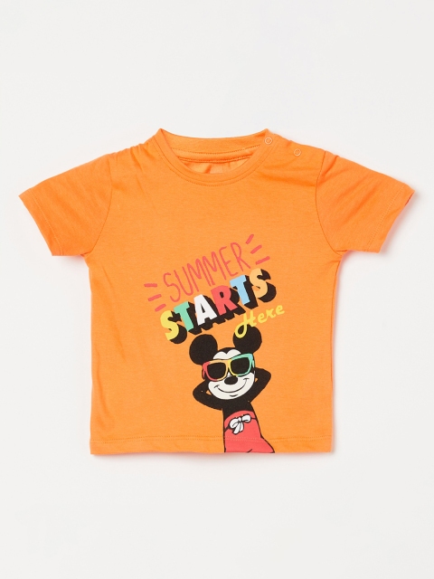

Juniors by Lifestyle Boys Orange Printed Round Neck T-shirt