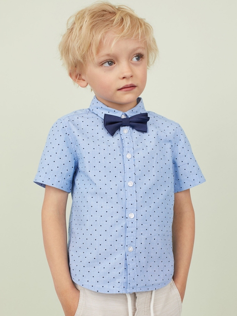 

H&M Boys Blue Printed Shirt with a Tie/Bow Tie