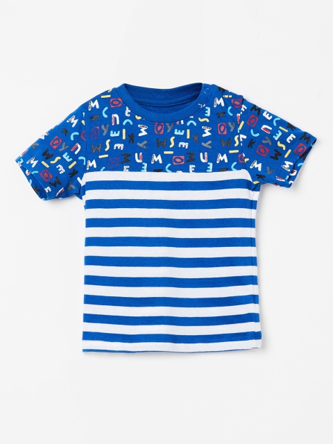 

Juniors by Lifestyle Boys Blue & White Striped Round Neck T-shirt