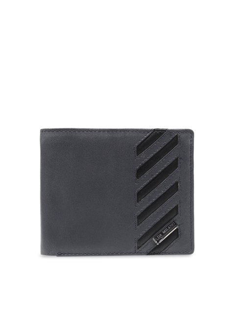 

Da Milano Men Navy Blue Leather Solid Two Fold Wallet