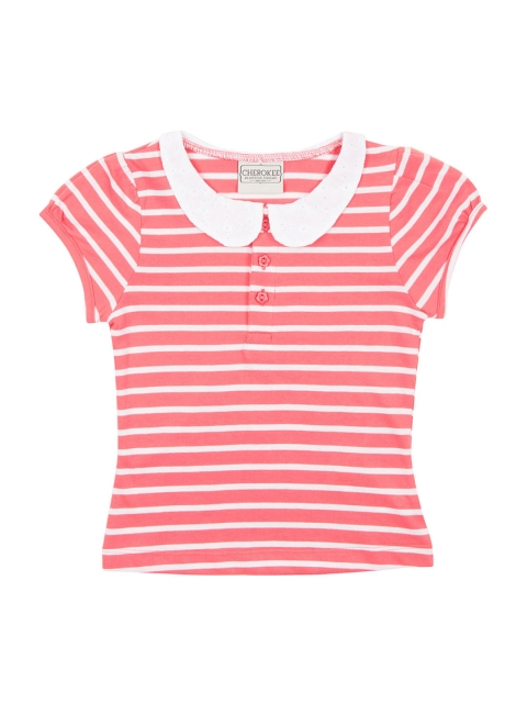 

Cherokee Girls Pink Striped Shirt Style Top