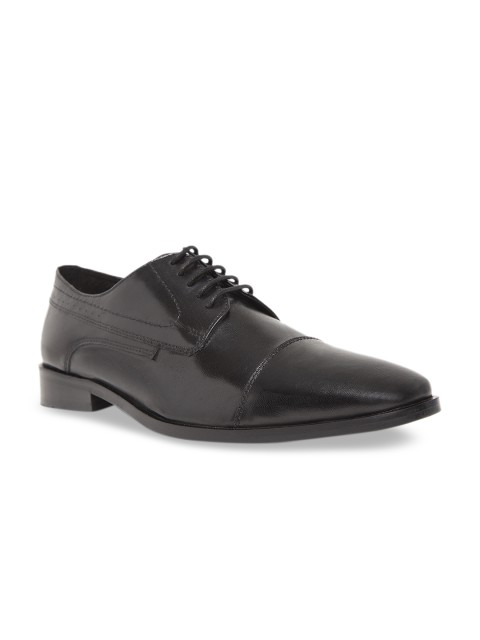 

Hats Off Accessories Men Black Solid Leather Formal Derbys