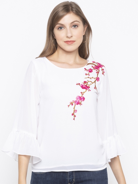 

Iti Women White Printed Top