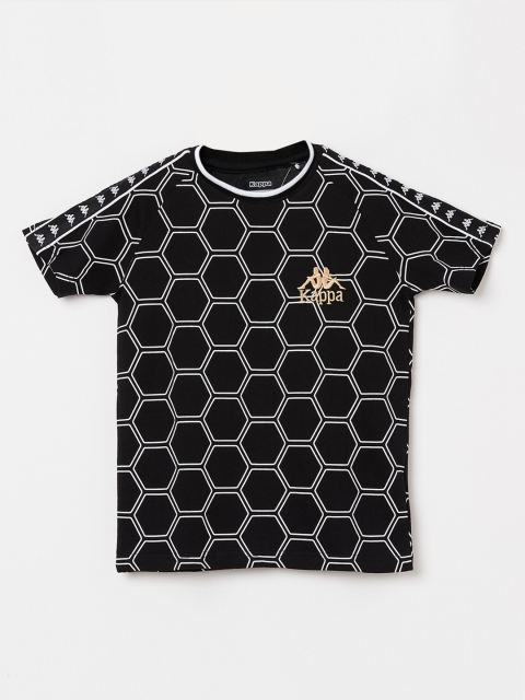 

Kappa Boys Black & White Printed Round Neck T-shirt