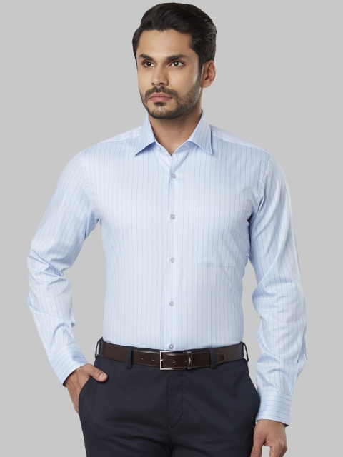 

Raymond Men Blue Regular Fit Striped Formal Shirt
