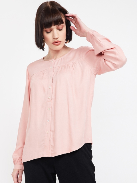 

Fame Forever by Lifestyle Women Pink Solid Shirt Style Top