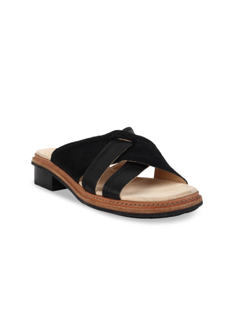 

Clarks Women Black Solid Leather Heels