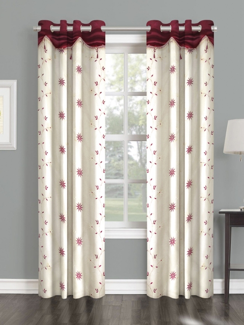

Cortina Beige Set of 2 Floral Door Curtains