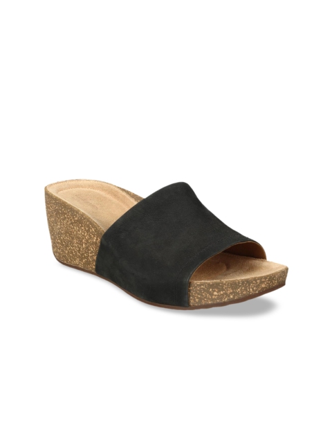 

Clarks Women Black Solid Leather Heels