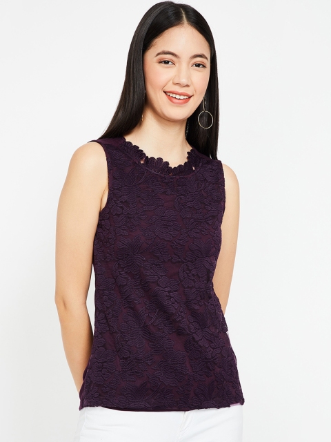 

CODE by Lifestyle Women Purple Self Design Top
