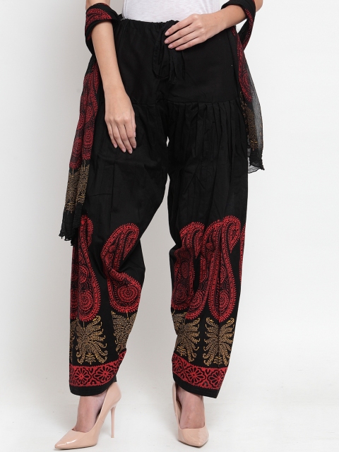 

Clora Creation Women Black Printed Salwar & Dupatta Set
