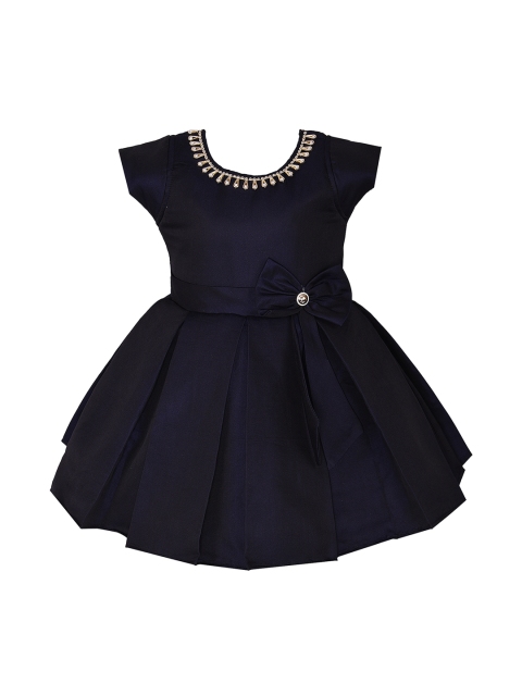 

Wish Karo Girls Navy Blue Fit and Flare Dress