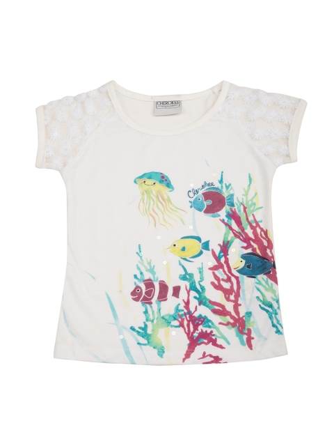 

Cherokee Girls White Printed Top