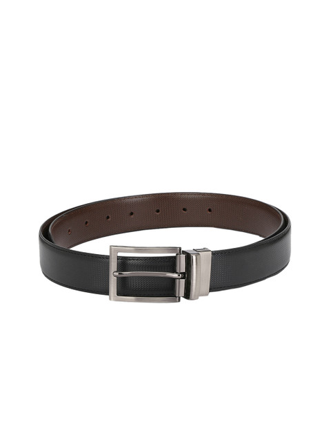 

Calvadoss Men Black & Brown Textured Reversible Belt