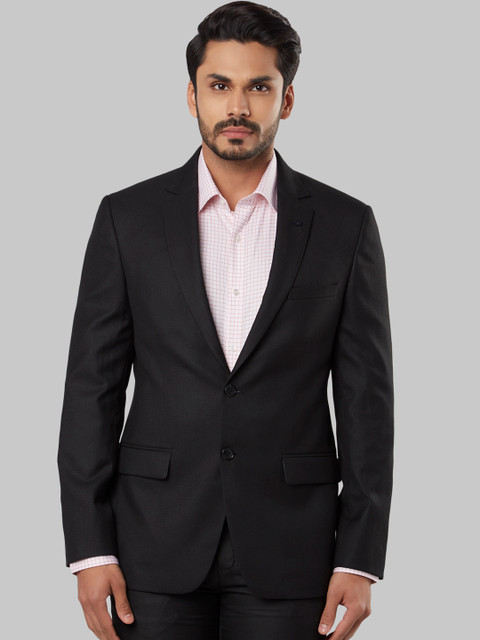 

Raymond Men Black Solid Regular-Fit Single-Breasted Blazer