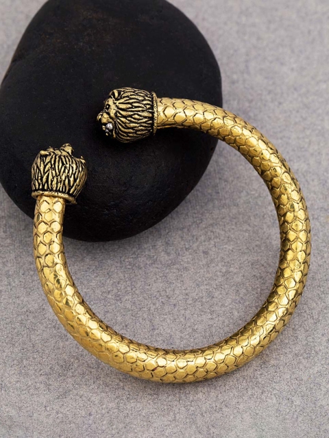 Dare by Voylla Men Gold-Toned Handcrafted Kada Bracelet