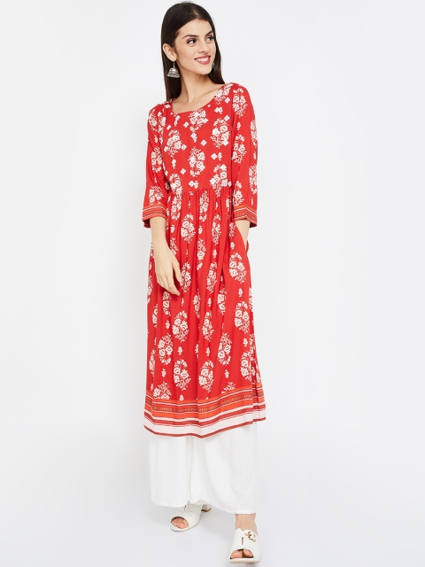 

Melange by Lifestyle Women Red Printed A-Line Kurta