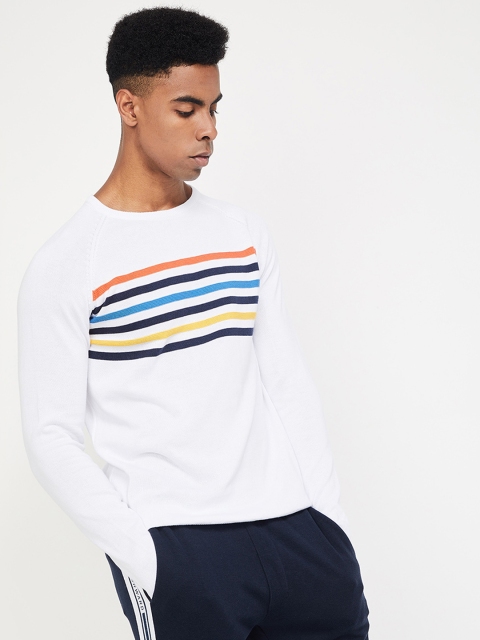 

Kappa Men White Striped Sweatshirt