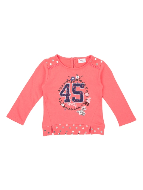 

Donuts Girls Peach-Coloured Printed Top