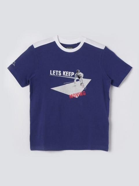 

Kappa Boys Navy Blue Printed Round Neck T-shirt