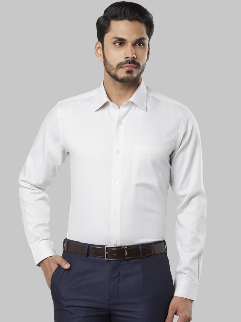 

Raymond Men Off-White Regular Fit Self Design Formal Shirt
