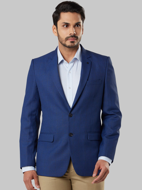 

Raymond Men Blue Checked Regular-Fit Single-Breasted Blazer