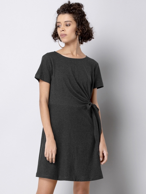 

FabAlley Women Grey Solid A-Line Dress