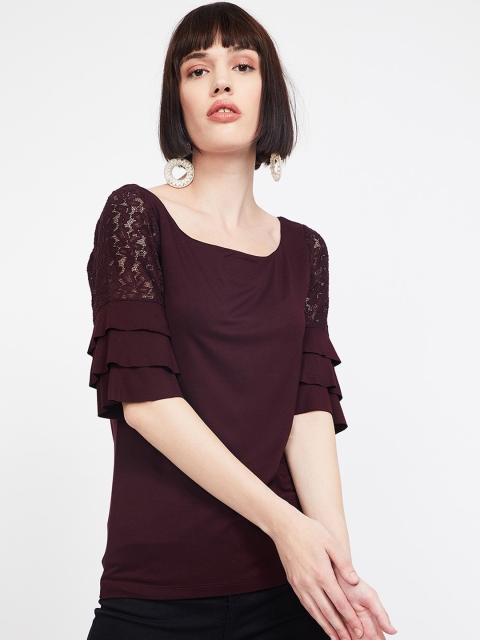 

CODE by Lifestyle Women Burgundy Solid Top