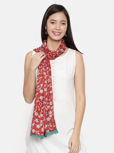 

Chumbak Women Multicoloured Printed Scarf, Maroon