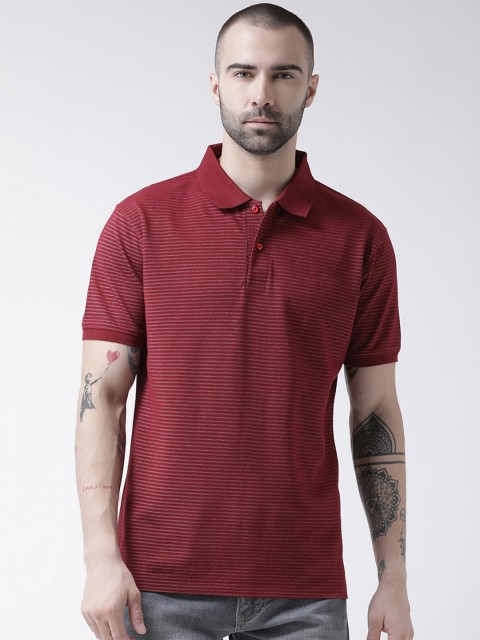 

GRIFFEL Men Maroon Solid Polo Collar T-shirt