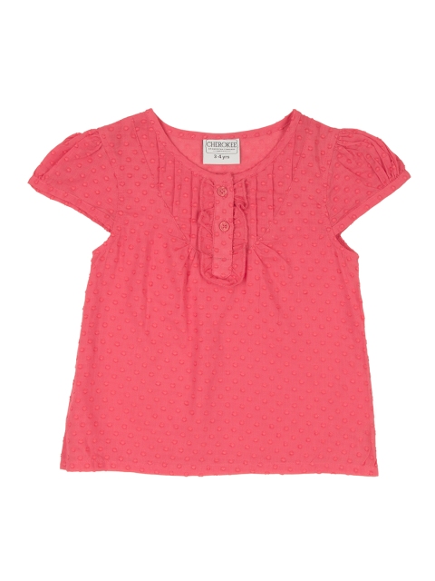 

Cherokee Girls Pink Self Design Top