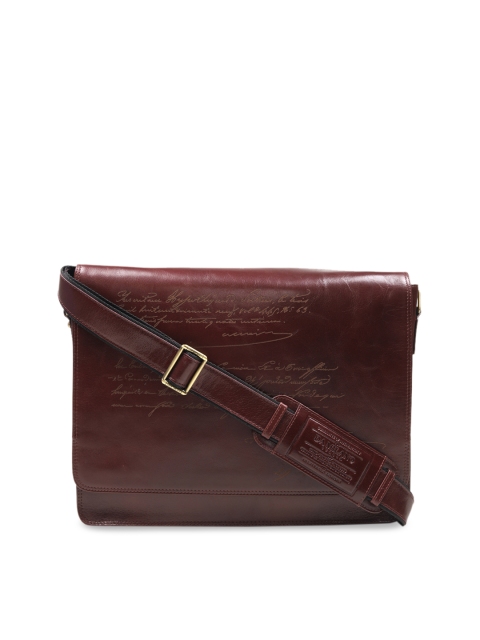 

Da Milano Unisex Brown Printed Leather Laptop Bag