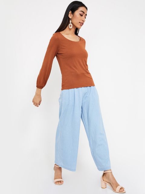 

CODE by Lifestyle Women Tan Brown Solid Top