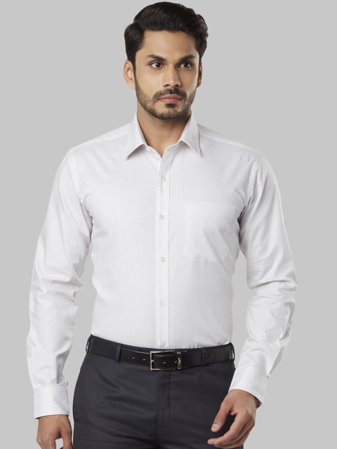 

Raymond Men White Regular Fit Checked Formal Shirt