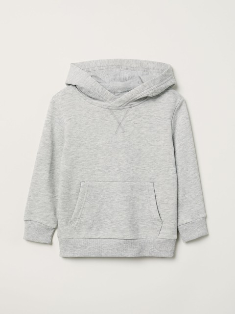 

H&M Boys Grey Solid Hooded Sweatshirt