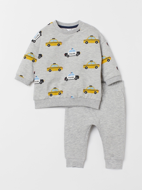 

H&M Boys Grey Printed Sweatshirt And Leggings
