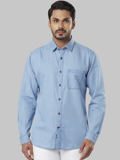 

Raymond Men Blue Slim Fit Solid Casual Shirt
