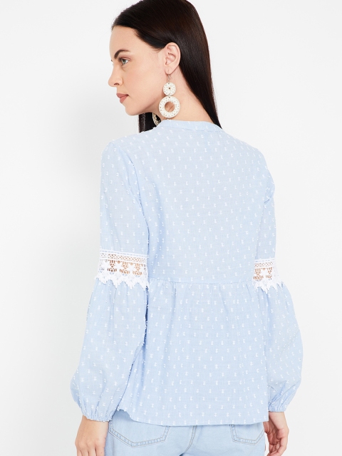

Fame Forever by Lifestyle Women Blue Self Design A-Line Top