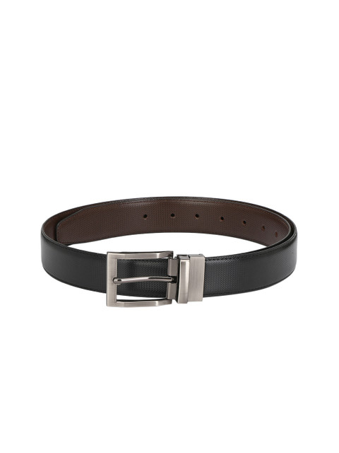 

Calvadoss Men Black & Brown Textured Reversible Belt